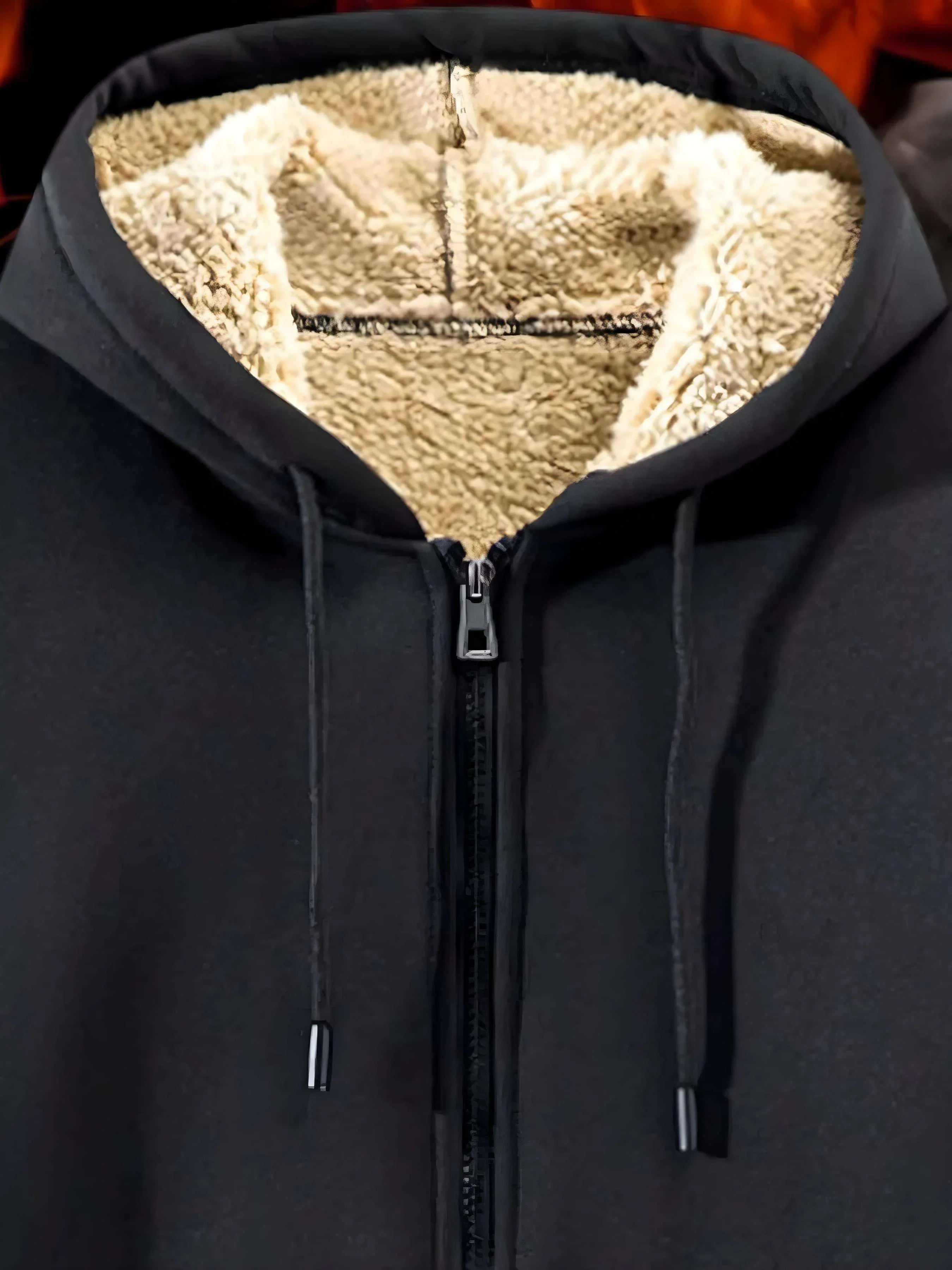 Men's Plus Size Fleece-Lined Zip-Up Hoodie – Warm & Comfortable - Modanista Fashion