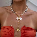 18K Gold-Plated Ocean Necklace with Starfish Pendant - Modanista Fashion