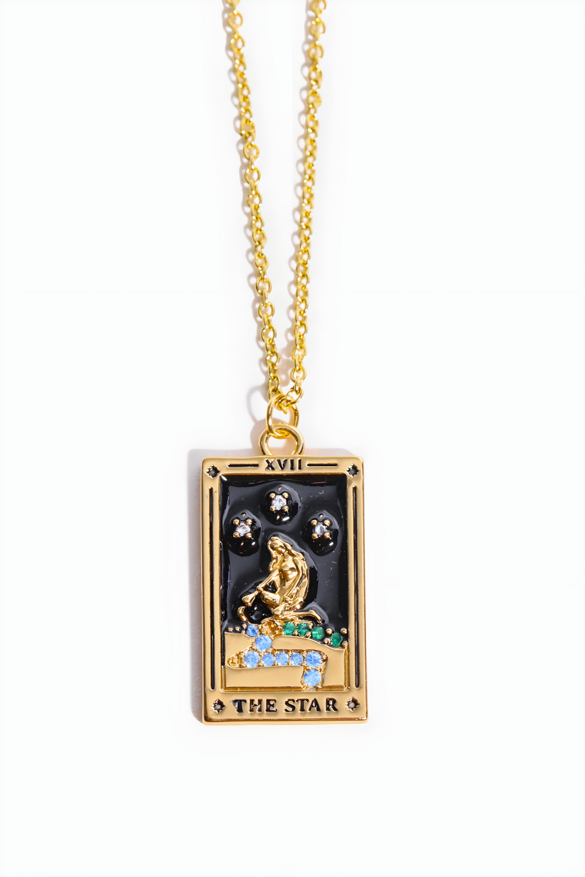 Tarot Card Pendant Necklace in Stainless Steel