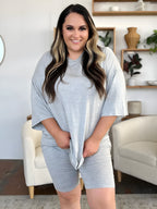 Bambusz teljes méretű kerek nyakcsepp váll póló és rövidnadrág