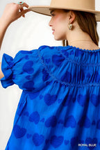 Umgee srdeční vzor krátkého rukávu límce babydoll šaty