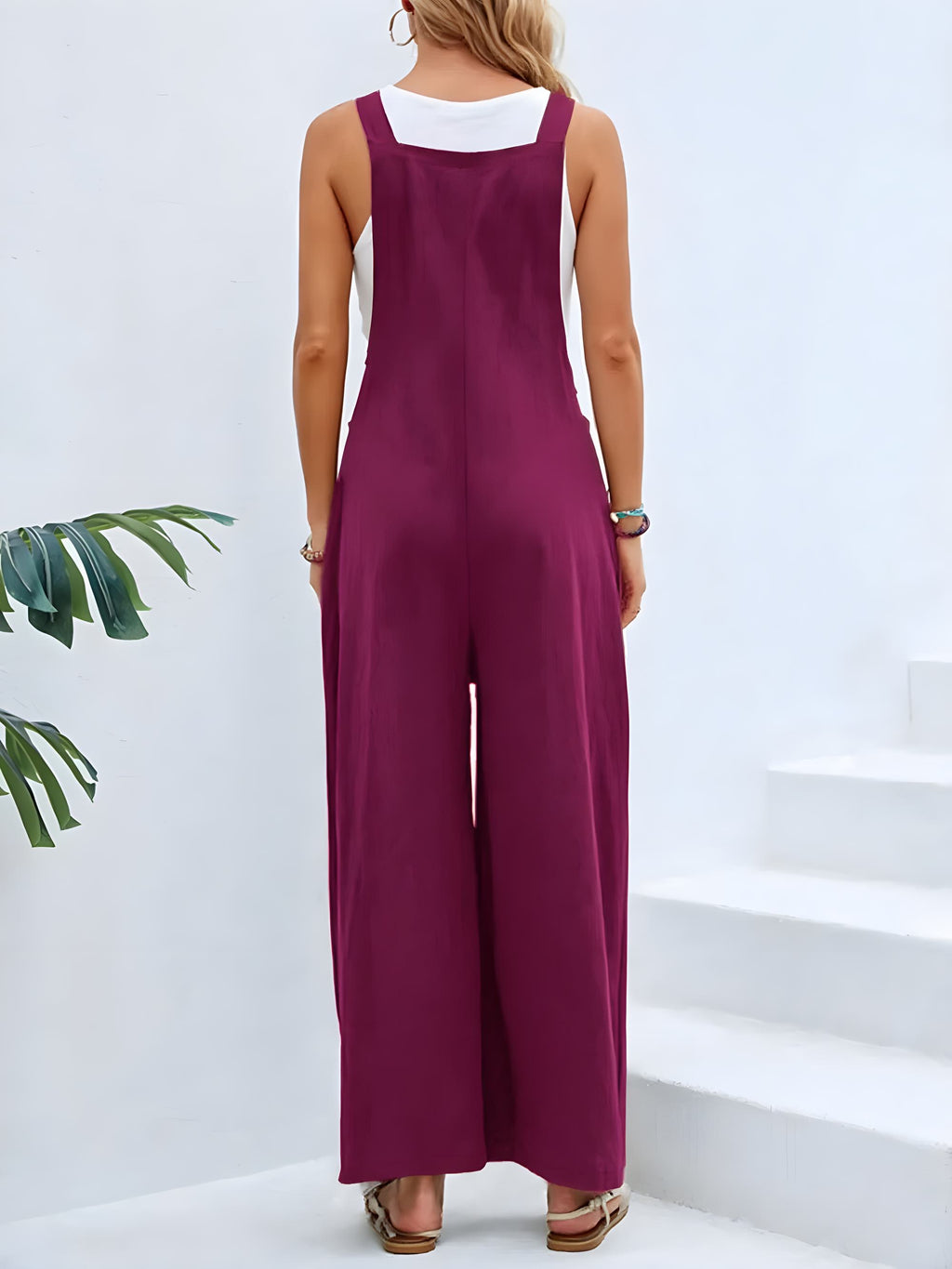 フルサイズ スクエアネック ワイドストラップ オーバーオール