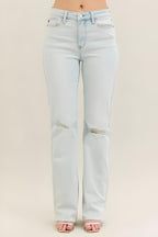 Judy Blue polne velikosti uniči in Fray Hem Bootcut Jeans Plus Size