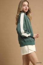 Umgee kontrast langærmet sweatshirt med krave