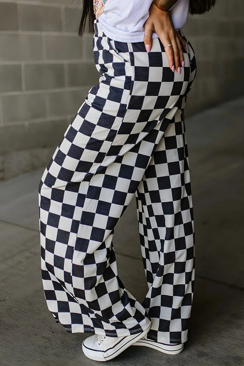 Checkered Wide-Leg Pants – Stylish & Comfortable - Modanista Fashion