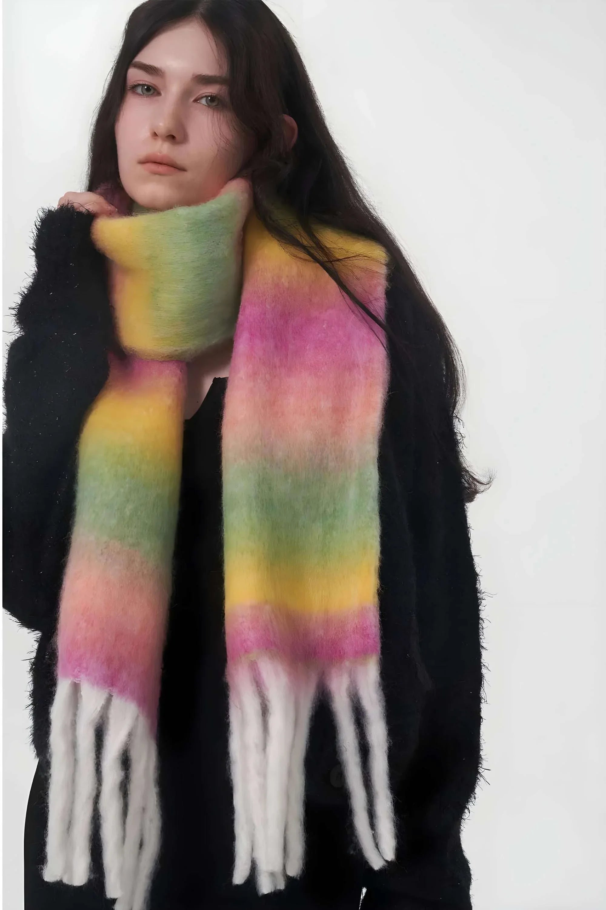 Fringe Gradient Thermal Scarf – Warm & Stylish - Modanista Fashion