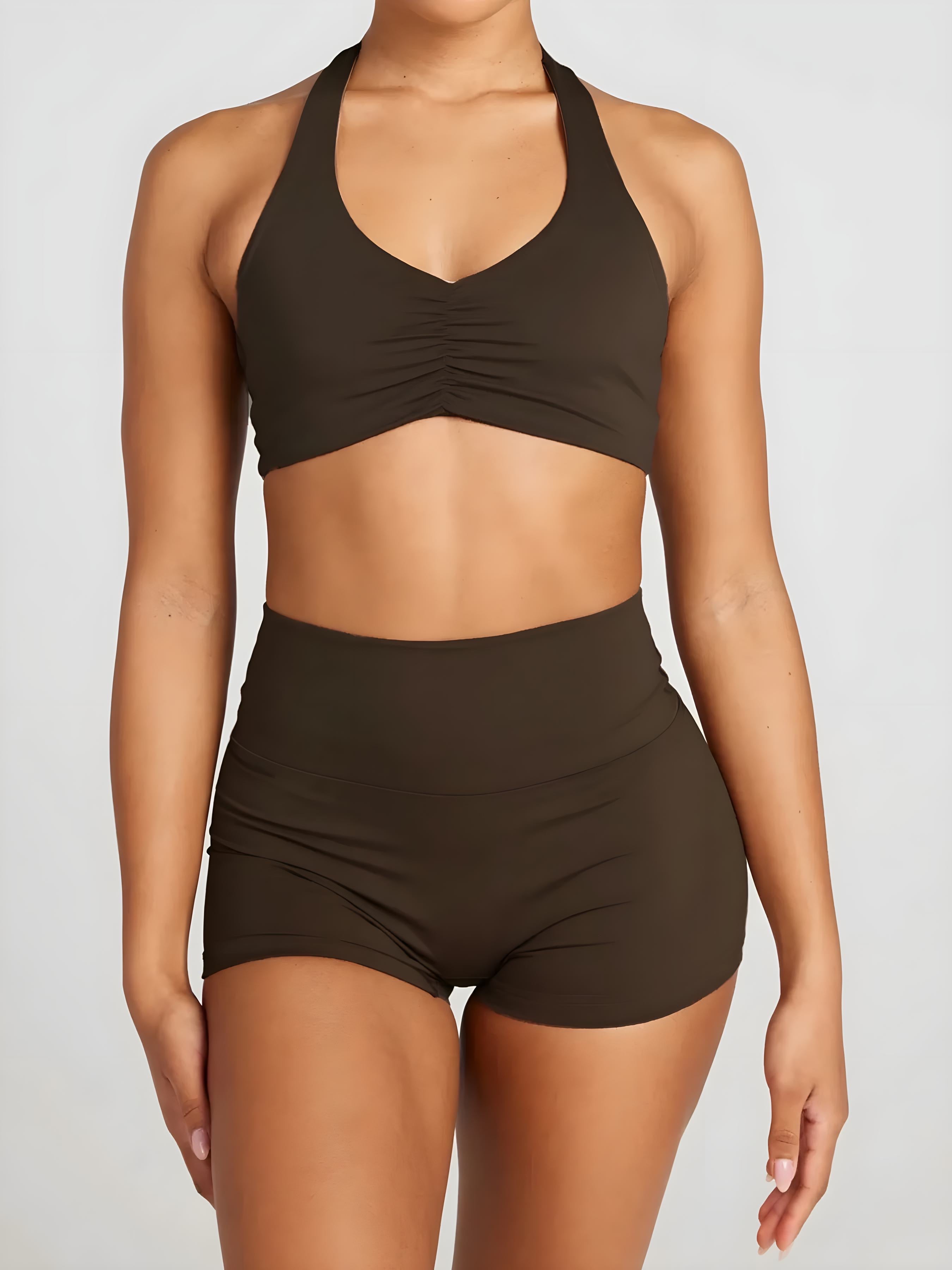 Halter Neck Cami & Shorts Active Set – Lightweight & Sporty