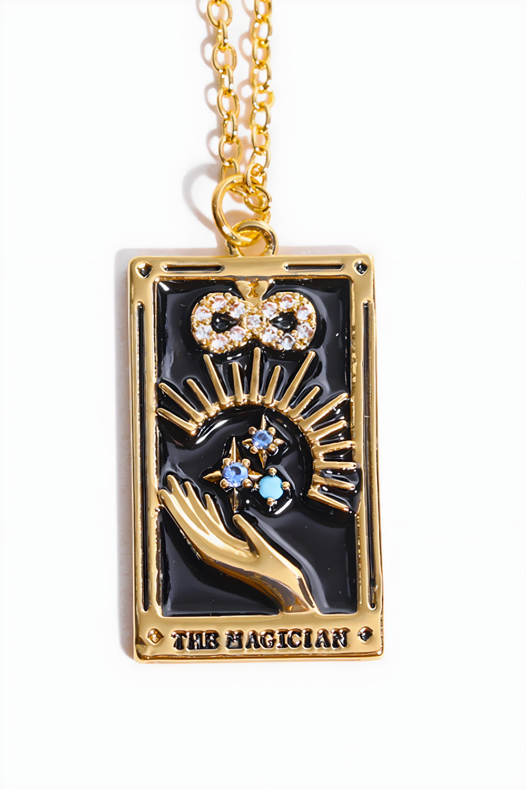 Colgante de Carta del Tarot Collar de Acero Inoxidable