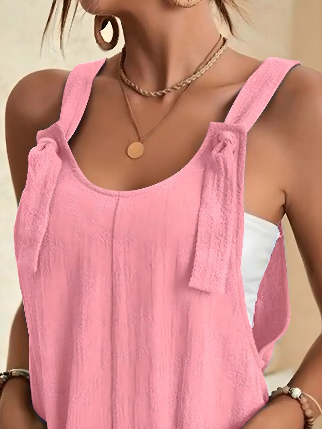 Full størrelse knute stropp romper med lommer pluss størrelse