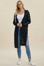 Dvojitá vezmite v plnej veľkosti otvorené predné predné dlhé línie Cardigan