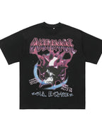 Mænds korte ærmer grafisk overdimensioneret t-shirt