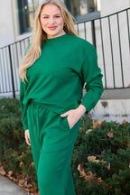 Dobbelt ta full størrelse teksturert langermet topp og snor bukser sett