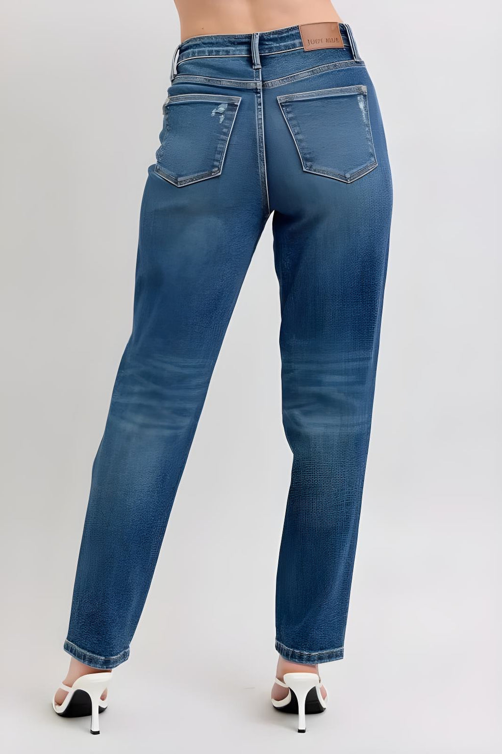 Judy Blue Jeans rectos rígidos de talle alto y tamaño completo Magic Non-destroy para tallas grandes