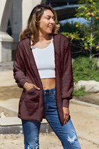 Full-Size Teddy Hooded Jacket with Pockets for Women