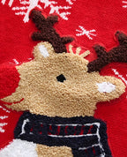 Gyerek karácsonyi kötött pulóver rénszarvasokkal és hópelyhekkel – kényelmes és ünnepi