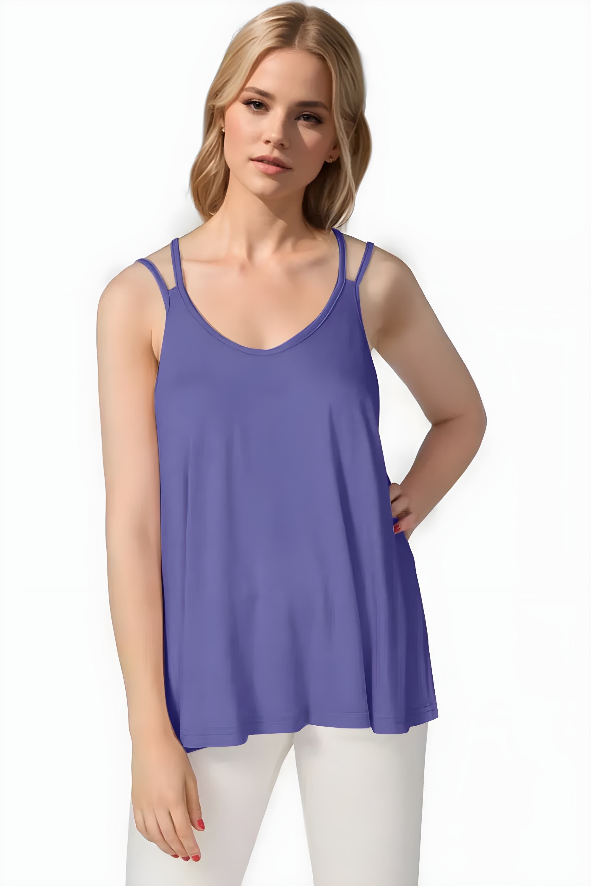 Basic Bae Bamboo Scoop Neck Double Spaghetti Straps Cami