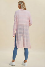 Dvojitá vezmite v plnej veľkosti otvorené predné predné dlhé línie Cardigan