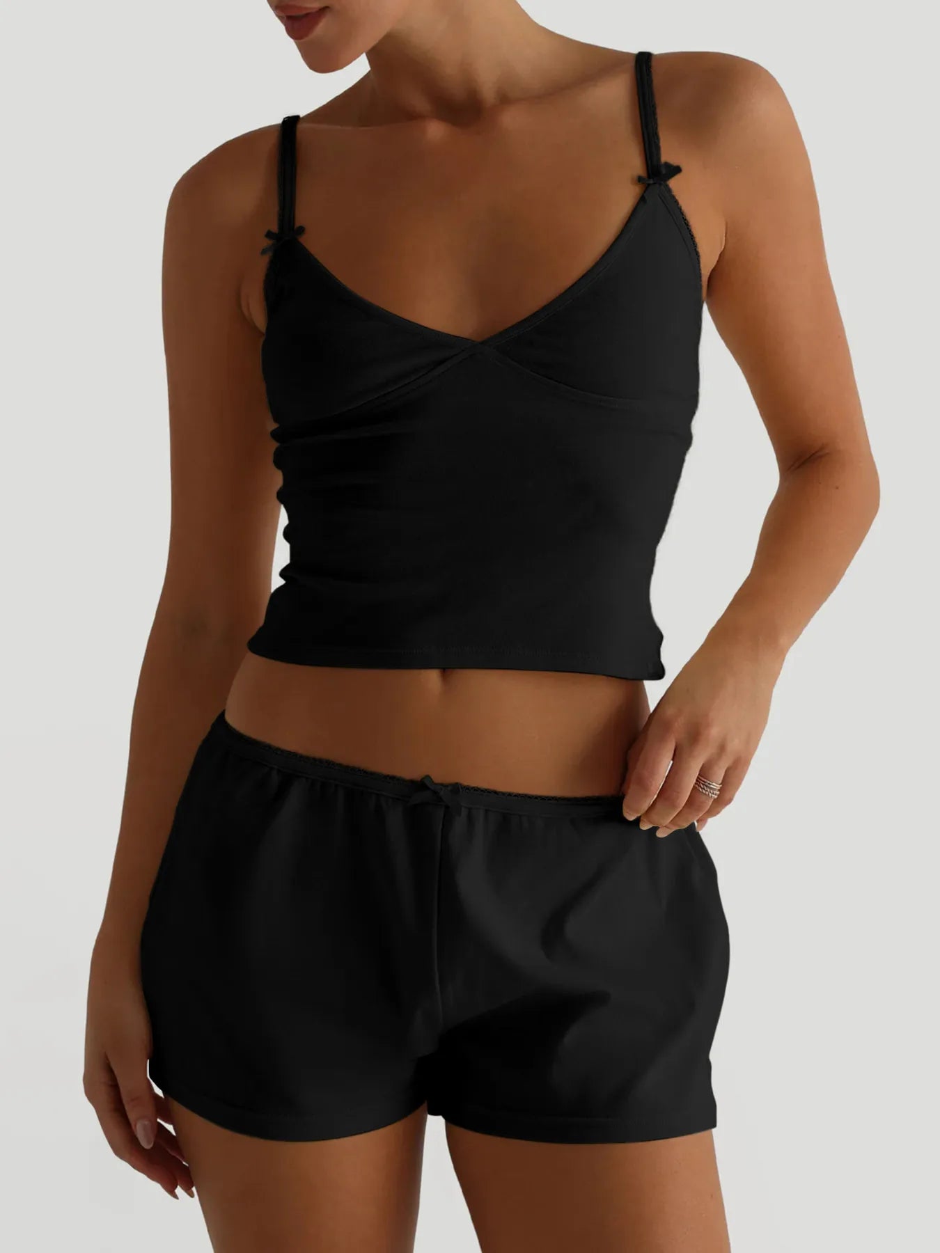 V-Neck Cami and Shorts Set - Modanista Fashion
