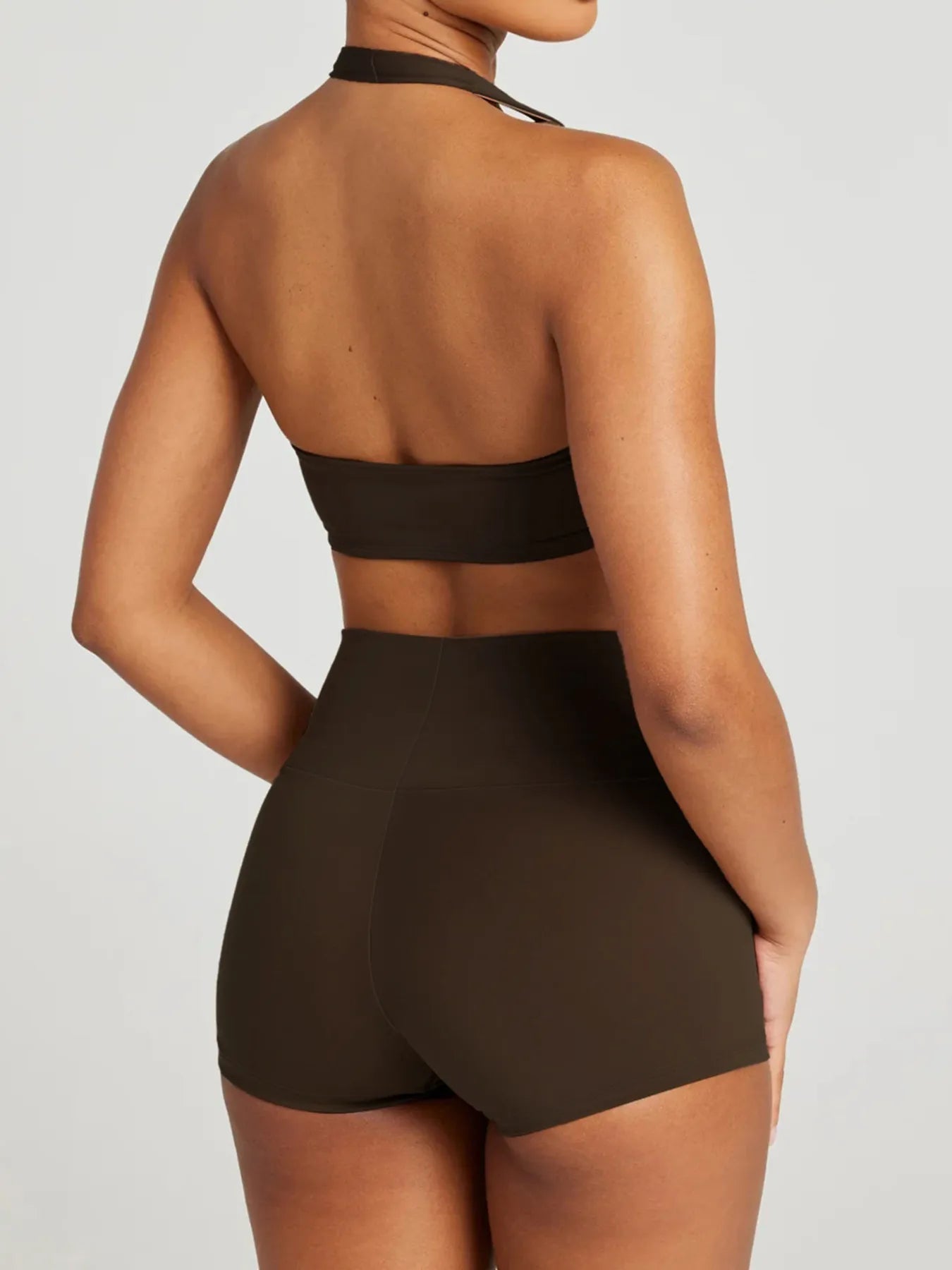 Halter Neck Cami and Shorts Active Set - Modanista Fashion
