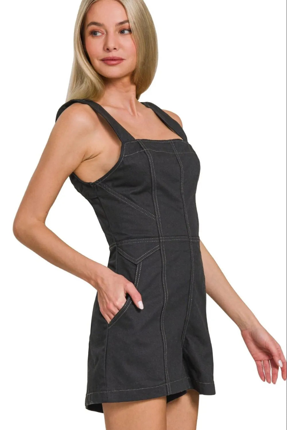 Zenana Tie Back Romper - Modanista Fashion
