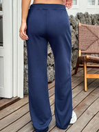 Drawstring Wide Leg Active Pants - Modanista Fashion