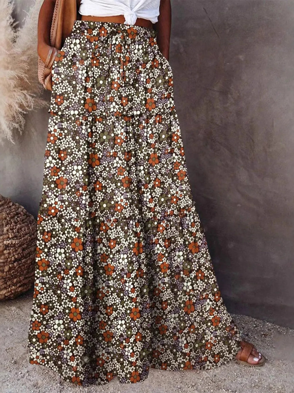 Floral Print Maxi Skirt - Modanista Fashion