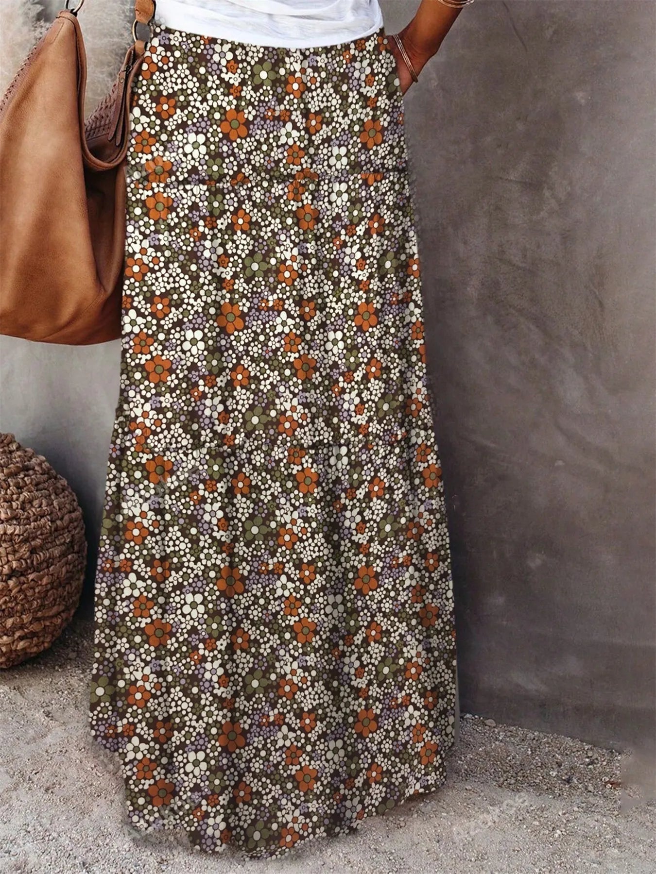 Floral Print Maxi Skirt - Modanista Fashion