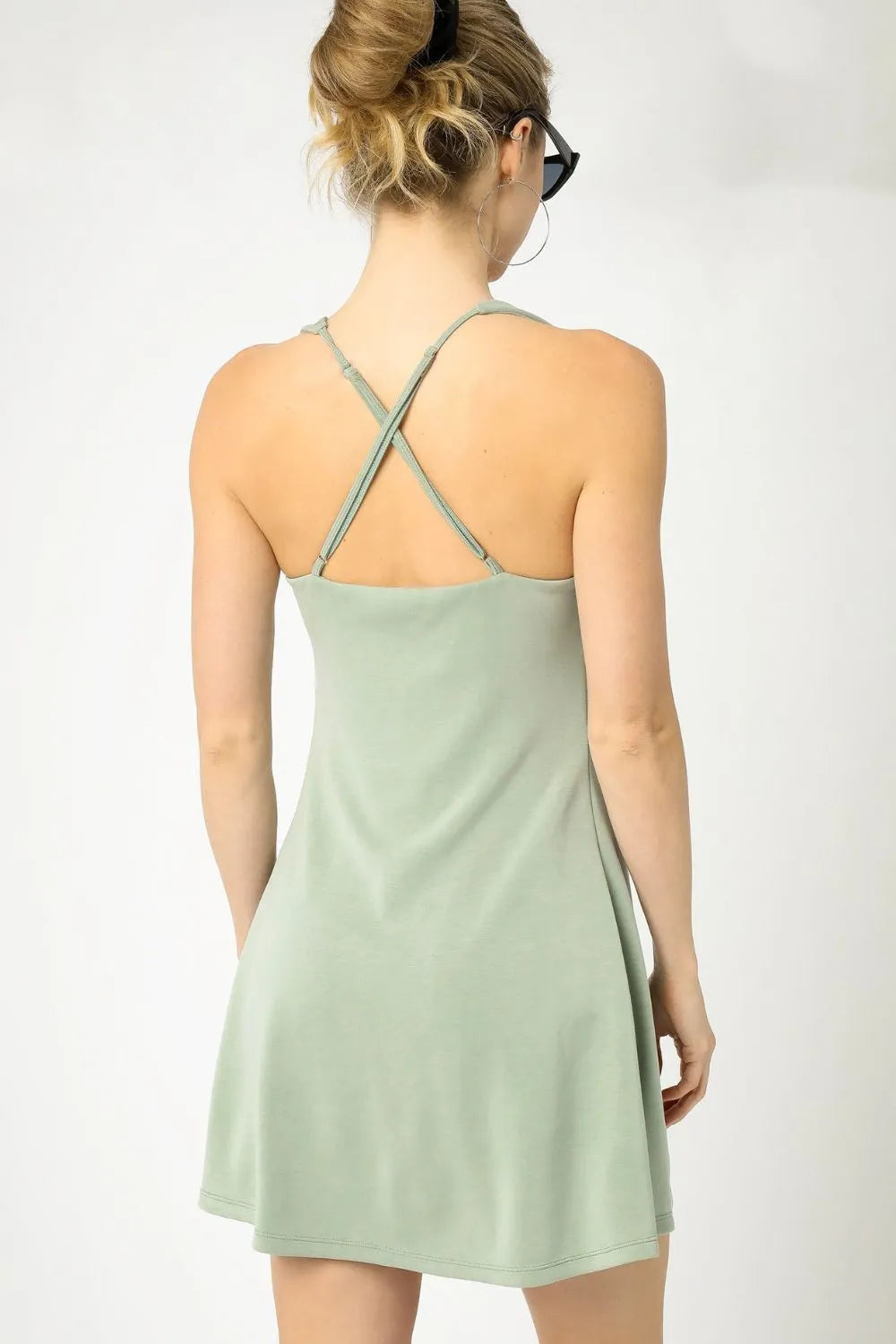 Umgee Crisscross Square Neck Active Dress - Modanista Fashion