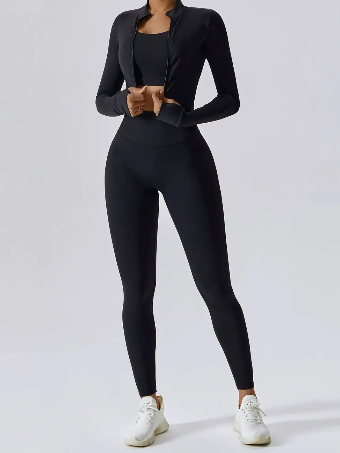 Bra Outerwear and Leggings 3-Piece Active Set - Modanista Fashion