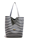 Striped Canvas Tote Bag - Modanista Fashion