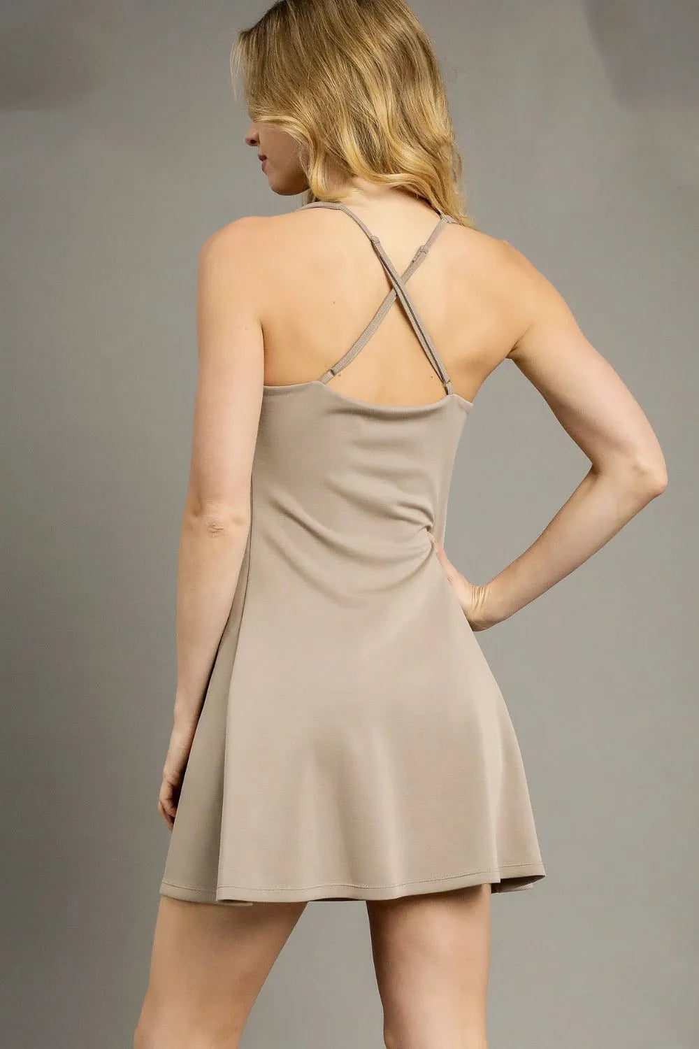 Umgee Crisscross Square Neck Active Dress - Modanista Fashion