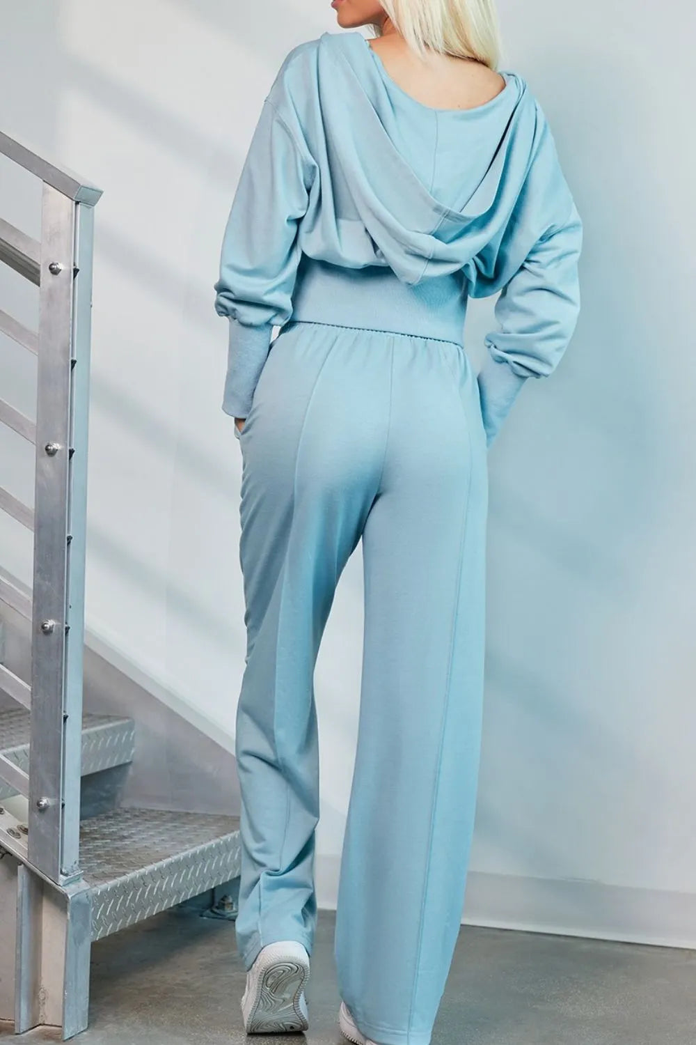 Zip-Up Hoodie and Pants Active Set - Modanista Fashion