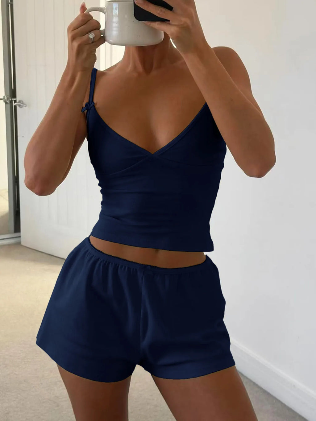 V-Neck Cami and Shorts Set - Modanista Fashion