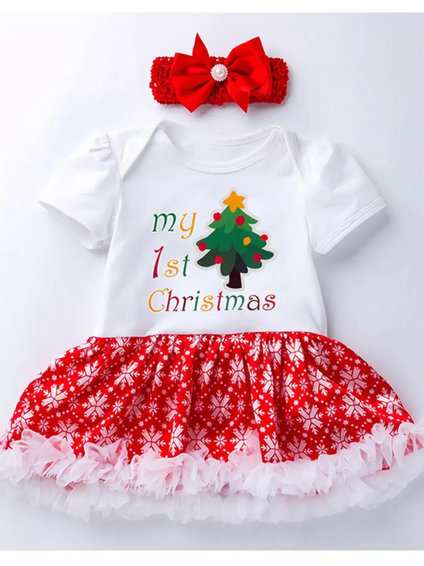 Newborn Christmas One-Piece Dress with Headband – Festive & Cute - Modanista Fashion