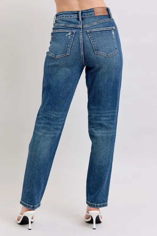 Judy Blue Full Size High Waisted Rigid Magic Non-destroy Straight Leg Jeans Plus Size - Modanista Fashion