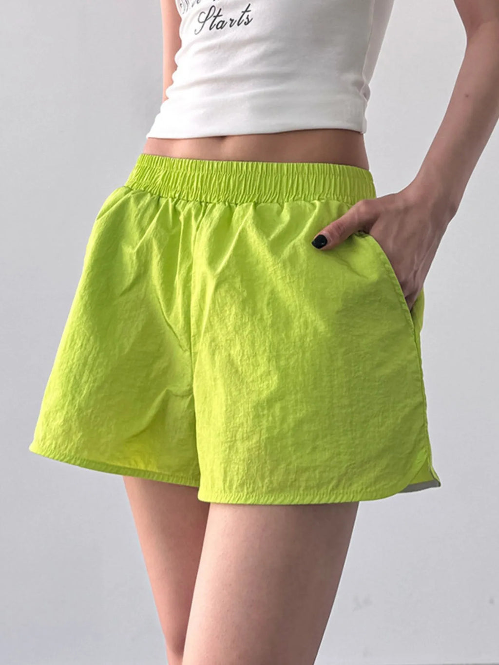 Elastic Waist Active Shorts - Modanista Fashion
