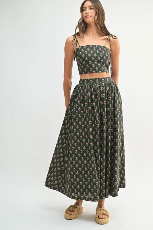 MABLE Floral Crop Top and Skirt Set - Modanista Fashion
