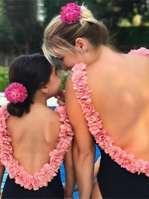 Backless Petal Strap Parent-Child Swimsuit - Modanista Fashion